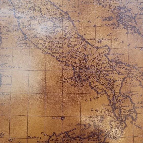 Patricia Nash Leather Crossbody – Vintage Map Print in Riot Rust - Picture 7 of 15